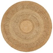 vidaXL Tapete trançado à mão 210 cm redondo 120 cm juta