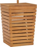 vidaXL Cesto para roupa suja 30x30x45 cm madeira de teca maciça