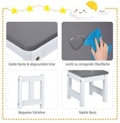 Mesa de atividades para crianças com 2 cadeiras e 1 banco de armazenamento