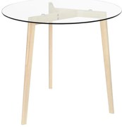 vidaXL Mesa de jantar 80 cm vidro temperado transparente