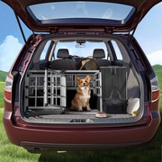 Caixa de transporte para cães XL alumínio 89x70x51cm Preto / Prateado