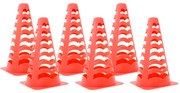 Cones de futebol 6 pcs empilháveis 13x13x22,5 cm laranja