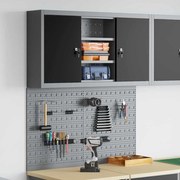 vidaXL Conjunto de Armários de Ferramentas com prateleira 3 pcs Preto
