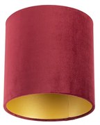 Abajur veludo vermelho 20/20/20 com interior dourado