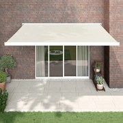 vidaXL Toldo retrátil 4x3 m tecido e alumínio cor creme