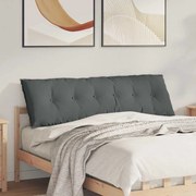 vidaXL Travesseiro para Costas Cinza Escuro 160 x 19 x 50 cm tecido