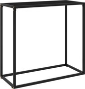 vidaXL Mesa consola 80x35x75 cm vidro temperado preto