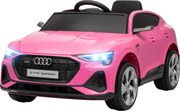 HOMCOM Carro Elétrico Audi E-Tron 12V com Faróis Buzina Música MP3 TF USB e Abertura da Porta 3-8km/h 108x60x47 cm Rosa | Aosom Portugal