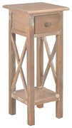 vidaXL Mesa lateral castanho 27x27x65,5 cm madeira