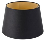 Abajur de algodão preto 32/25/18 com interior dourado Moderno