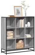 vidaXL Estante 97,5x33x107,5 cm derivados madeira/metal cinza sonoma