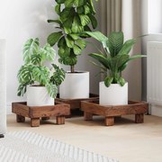 vidaXL Suporte para Plantas 3 pcs Castanho Madeira de Mogno