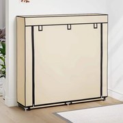 vidaXL Sapateira com cobertura 115x28x110 cm tecido cor creme