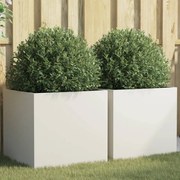 vidaXL Vasos/floreiras 2 pcs 49x47x46 cm aço branco