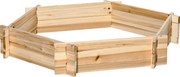 Outsunny Canteiro Elevado Hexagonal DIY, Vaso/Caixa de Madeira para Jardim e Varanda, Natural, 100 x 92 x 16 cm | Aosom Portugal