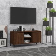 vidaXL Móvel de TV com pernas em metal 103,5x35x50cm carvalho castanho