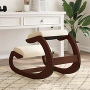 vidaXL Cadeira de ajoelhar 55x84x55 cm contraplacado de bétula creme