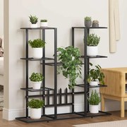 vidaXL Suporte de vasos 94,5x25x89 cm ferro preto