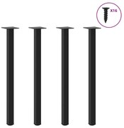 vidaXL Pés de mesa de console 4 peças, preto, 72-74 cm, aço
