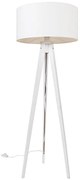 Candeeiro de pé moderno tripé branco com cúpula branca 50 cm - Tripod Classic Moderno