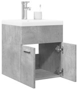 vidaXL 2 pcs conj. móveis casa banho derivados madeira cinza cimento