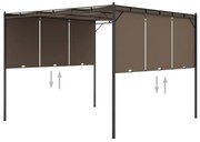 vidaXL Gazebo jardim c/ cortina lateral 3x3x2,25m cinzento-acastanhado