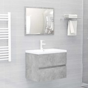 vidaXL 2 pcs conj. móveis casa de banho contraplacado cinzento cimento