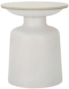 Mesa de Centro White Fush - Base de Ferro e Topo Cerâmico Branco - Ø 4
