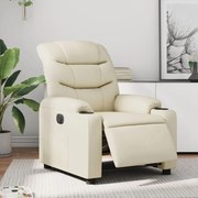 Poltrona reclinável elétrica couro artificial cor creme