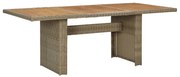 vidaXL Mesa de jantar jardim 200x100x74 cm vime PE castanho
