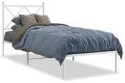 Estrutura de cama com cabeceira 80x200 cm metal branco