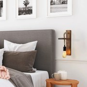 Candeeiro de Parede Ahsap – Nogueira – 17 x 9 x 40 cm