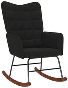 vidaXL Cadeira de baloiço veludo preto