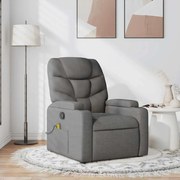 Poltrona de massagens reclinável tecido cinzento-escuro