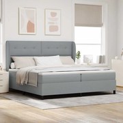 vidaXL Cama Box com colchão Cinzento-claro 200 x 200 cm tecido
