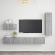 vidaXL 4 pcs conjunto móveis de TV derivados madeira cinzento cimento