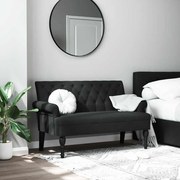 vidaXL Banco com encosto 120x62x75,5 cm tecido preto