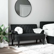 vidaXL Banco com encosto preto 120x62x75,5 cm tecido