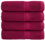 vidaXL Toalhas de mãos premium SOLUND 4 pcs 50x100 cm 600 gsm bordô
