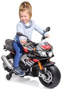 Mota elétrica infantil bateria 12V Aprilia Tuono V4 1100 RR Italy Design