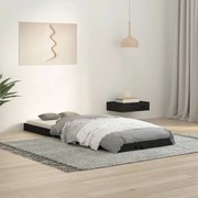 Estrutura cama de solteiro pequena 75x190 cm pinho maciço preto