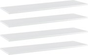 vidaXL Prateleiras estante 4pcs 100x30x1,5cm contrap. branco brilhante