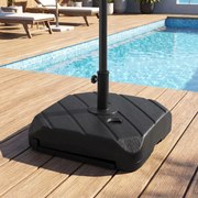 Base para guarda-sol com haste telescópica reabastecível com água e areia (95 kg), com rodas, para postes de 38-48 mm, para jardim, terraço, pátio e p