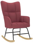 vidaXL Cadeira de baloiço tecido vermelho tinto