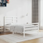 Estrutura de cama 90x200 cm madeira maciça branco