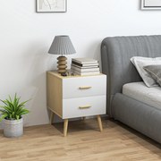 Mesa de cabeceira com 2 gavetas 40 x 40 x 50 cm, estilo moderno, para quarto, sala de estar, cor carvalho