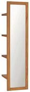 vidaXL Espelho de parede com prateleiras 30x30x120 cm teca maciça