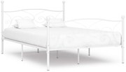 Estrutura de cama com estrado de ripas 140x200 cm metal branco