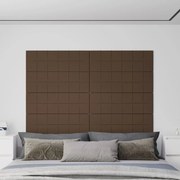 Painel de parede 12 pcs 90x30 cm tecido 3,24 m² castanho