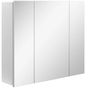 kleankin Armário de Casa de Banho com 3 Portas com Espelho Armário de Parede com Prateleiras Internas Ajustáveis 70x15x60 cm Branco